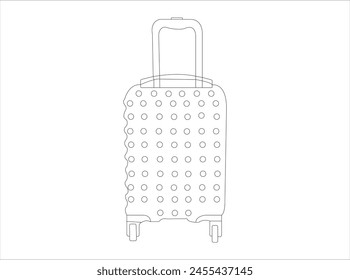 Suitcase outline style vector image