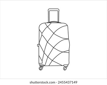 Suitcase outline style vector image