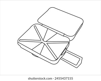 Suitcase outline style vector image