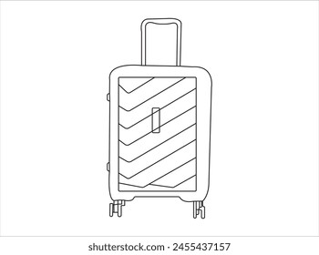 Suitcase outline style vector image
