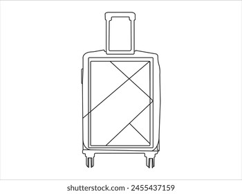 Suitcase outline style vector image