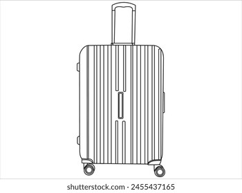 Suitcase outline style vector image