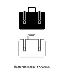 suitcase Pair Icon Vector Illustrations both lines and solid