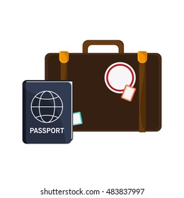 suitcase and passport icon