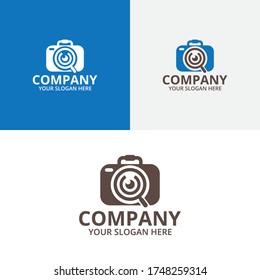 Suitcase Photography Logo Template Vector
