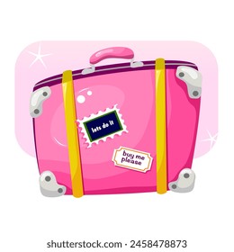 Suitcase pink for summer travel