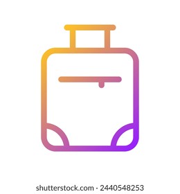 Suitcase pixel perfect gradient linear ui icon. Package with traveler belongings. Luggage for journey. Line color user interface symbol. Modern style pictogram. Vector isolated outline illustration