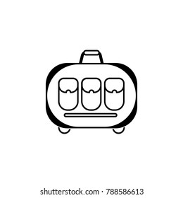 suitcase with pockets icon. Bags element icon. Premium quality graphic design. Signs, outline symbols collection icon for websites, web design, mobile app, info graphics on white background