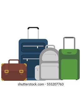 suitcase portfolio baggage luggage travel vector illustration eps 10