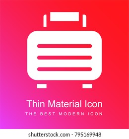 Suitcase red and pink gradient material white icon minimal design