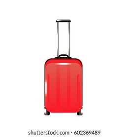 Maleta. Maleta roja. Maleta para viajar. Ilustración del vector
