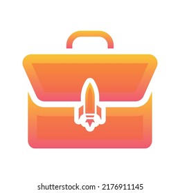 suitcase rocket logo gradient design template icon element