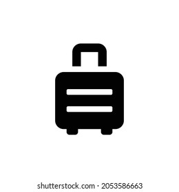 Icono de rodaje de maleta. Diseño de estilo plano aislado en un fondo blanco. Ilustración del vector