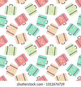 suitcase seamless pattern illustration vector