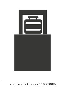 suitcase in security scann sisolated icon design, vector illustration  graphic 