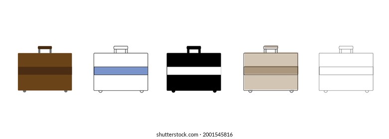 suitcase set vector type icon