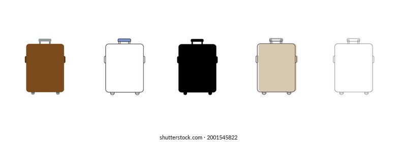 suitcase set vector type icon