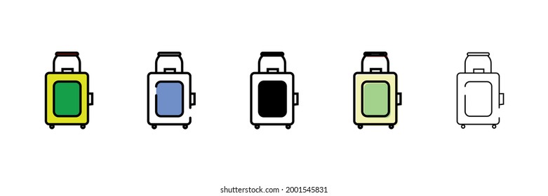 suitcase set vector type icon