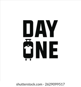 Suitcase and shirt logo for Day One