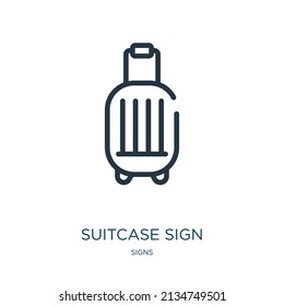 suitcase sign thin line icon. suitcase, case linear icons from signs concept isolated outline sign. Vector illustration symbol element for web design and apps.