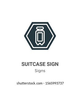 Suitcase sign vector icon on white background. Flat vector suitcase sign icon symbol sign from modern signs collection for mobile concept and web apps design.