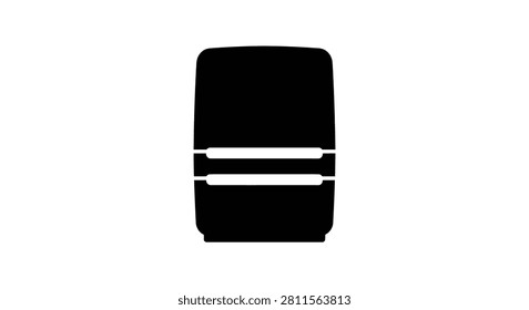 Suitcase Silhouette With Horizontal Bands A Minimalist Black And White Representation