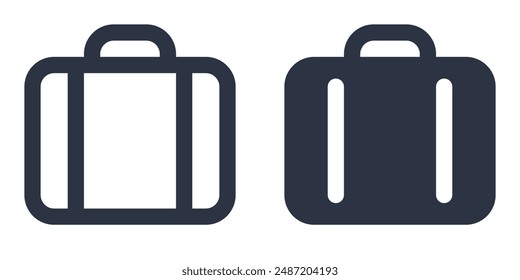 Suitcase simple icons set designed in filled, outline, line and stroke style