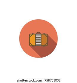 Suitcase simple line art icon vector