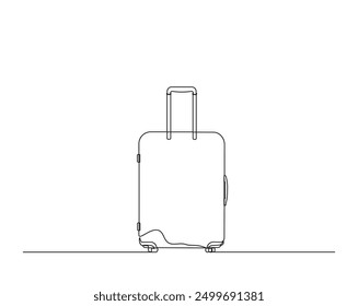 Koffer einfache Linie. Kontinuierliche Linienzeichnung von Suitcase - Reise- und Urlaubsillustrationskonzept.