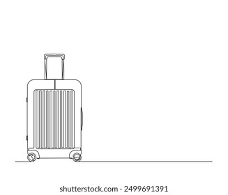 Suitcase simple line. Continuous line drawing of Suitcase - travel and vacation illustration concept.