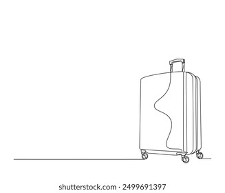 Suitcase simple line. Continuous line drawing of Suitcase - travel and vacation illustration concept.