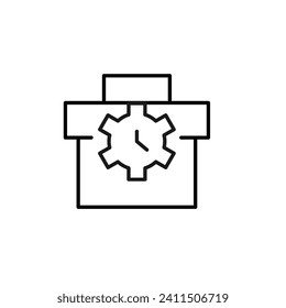 Icono de contorno simple en maleta. Adecuado para libros, tiendas, tiendas. Actrazo editable con un estilo de contorno minimalista. Símbolo de diseño 