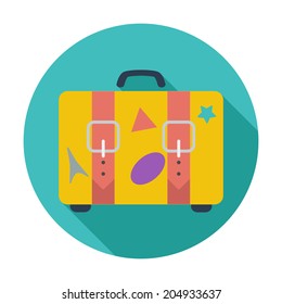 Suitcase. Single flat color icon. Vector illustration.