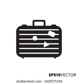 Suitcase solid black icon. Glyph symbol of luggage and travel. Flat vector illustration.