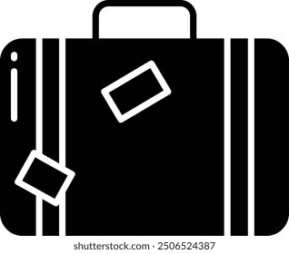 Suitcase solid glyph vector illustration