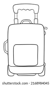 Suitcase with some pockets on it, ready for vacations time. Colorless design in outlines to color it.