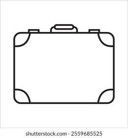 Suitcase stock icon outline vector