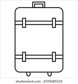 Suitcase stock icon outline vector