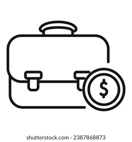 Suitcase strategy business icon outline vector. Rate money. Economy future