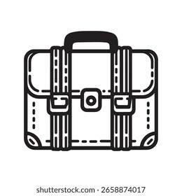 Maletín de estilo maleta Vector blanco y negro