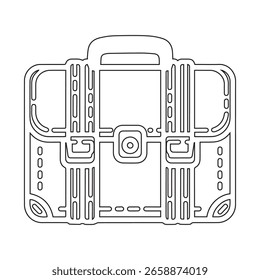 Maletín de estilo maleta Vector blanco y negro