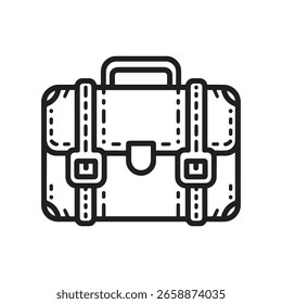 Maletín de estilo maleta Vector blanco y negro
