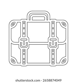 Suitcase Style Briefcase Black an White Vector