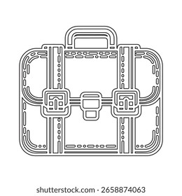 Vetor preto e branco do porta-arquivos de estilo da mala