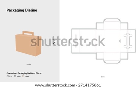 Suitcase Style Packaging Box Dieline