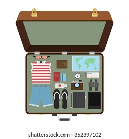 suitcase for summer holiday
