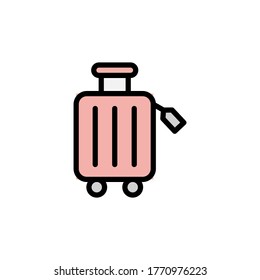 Maleta, icono de verano. Color simple con elementos de vector de contorno de iconos de vacaciones para ui y ux, sitio web o aplicación móvil