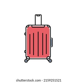 Suitcase symbol. travel luggage vector sign. Icon of a flat suitcase isolated on a white background. Vector illustration.