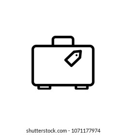 suitcase with tag icon. Element of minimalistic icons for mobile concept and web apps. Thin line icon for website design and development, app development