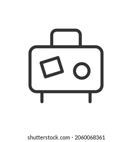 Icono de maleta delgada de línea. Símbolo con estilo de contorno de moda. Diseño premium para web y aplicaciones. Perfecto para la interfaz de usuario.